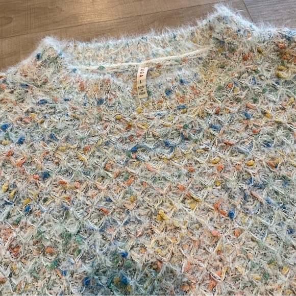 RAGA x Anthropologie Confetti Pullover Size Large Sweater Crewneck Soft Colorful - Picture 5 of 10
